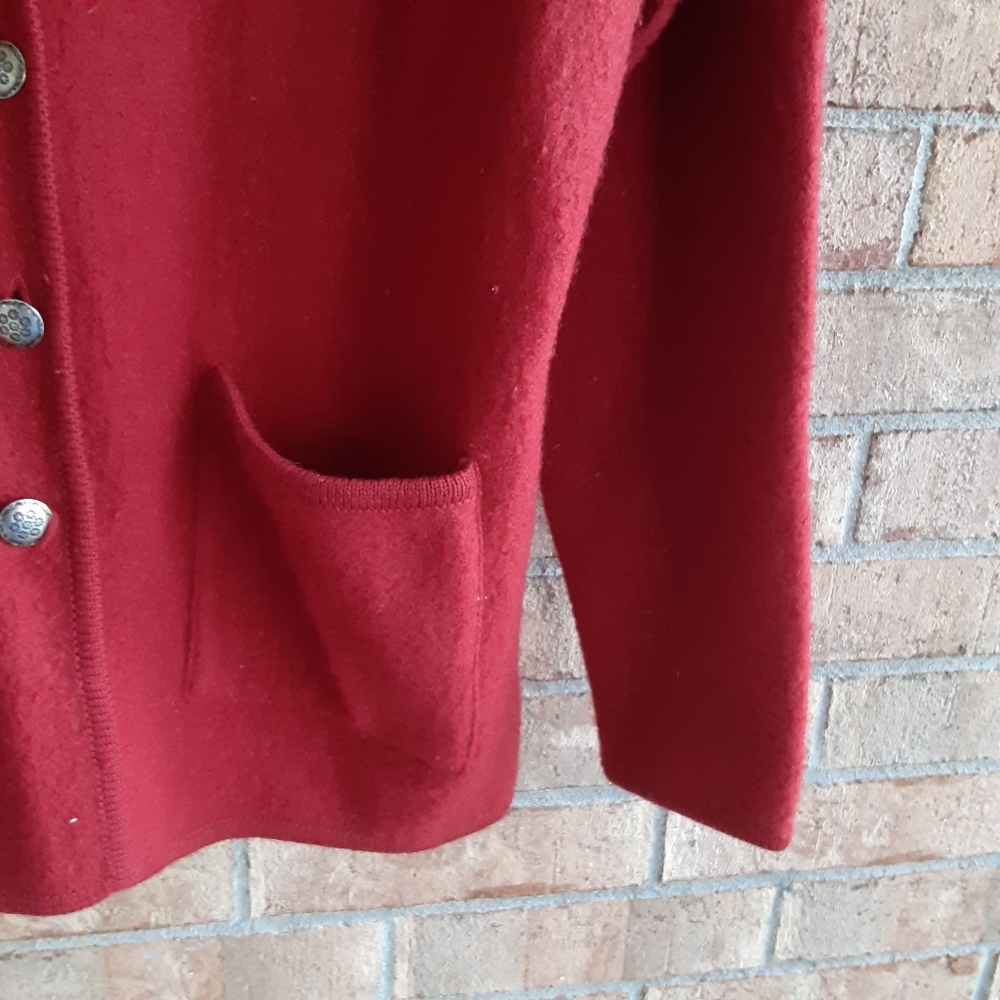 Ann Wi Red Wool Button Up Jacket - image 6